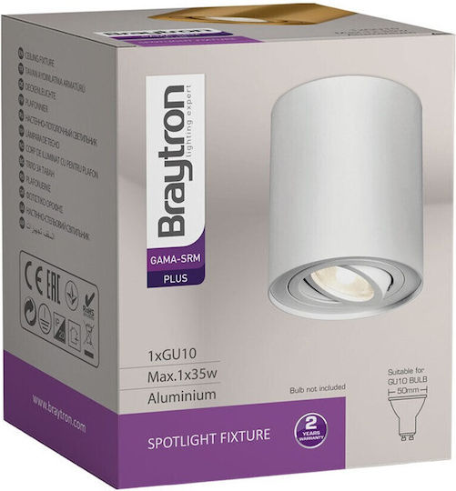 Braytron Single Spot with Socket GU10 in White Color