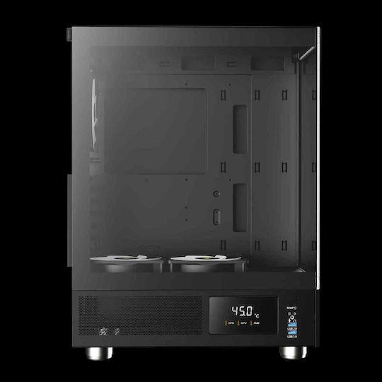 Gamdias Atlas E1 Gaming Midi Tower Κουτί Υπολογιστή με Πλαϊνό Παράθυρο Μαύρο