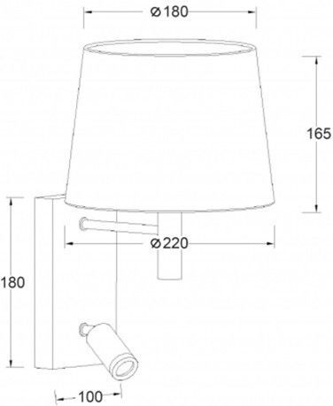 Aca Lamp Wall with Socket E27 Brown