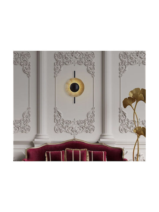 Luma Modern Lamp Wall with Integrated LED and Warm White Light Black-Gold 45cm