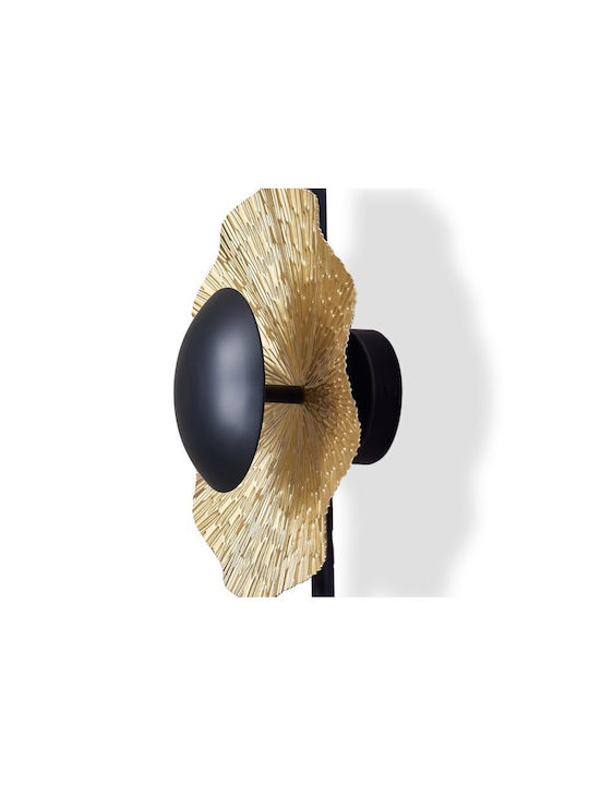 Luma Modern Lamp Wall with Integrated LED and Warm White Light Black-Gold 45cm