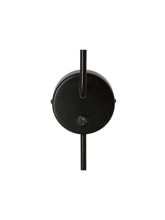 MSA Lamp Wall with Socket E14 and Switch Black