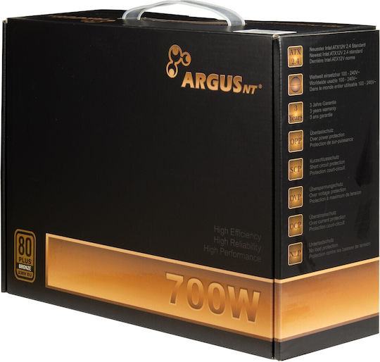Inter-Tech ArgusNT BPS-700 700W Μαύρο Τροφοδοτικό Υπολογιστή Full Wired 80 Plus Bronze