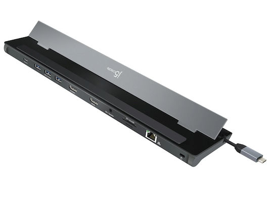 J5 Create USB-C Docking Station με HDMI 4K PD Ethernet Μαύρο (JCD542-N)