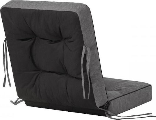 Garden Chair Cushion with Backrest Graphite 2 Pieces 50x50cm
