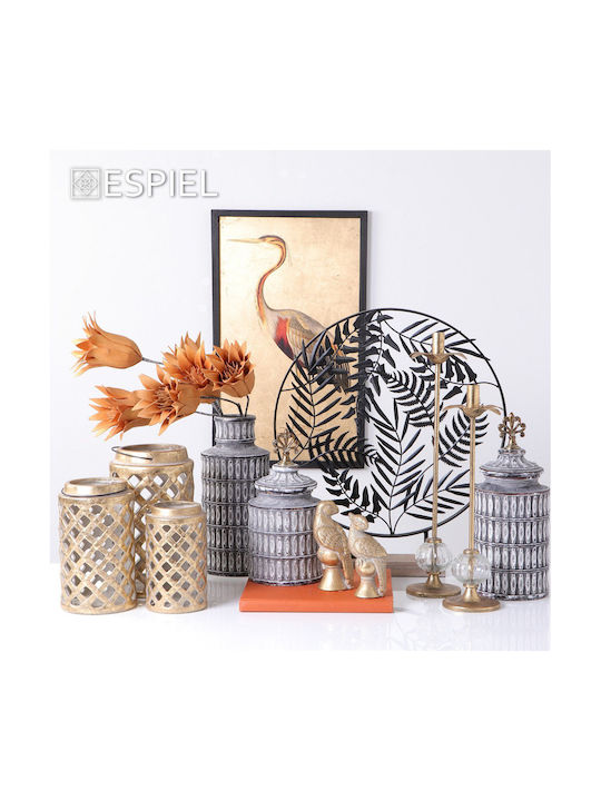 Espiel Decorative Leaf Black Leaves made of Metallic Black 51x9.5x51cm 1pcs