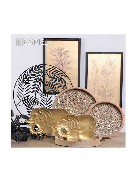 Espiel Decorative Leaf Black Leaves made of Metallic Black 51x9.5x51cm 1pcs