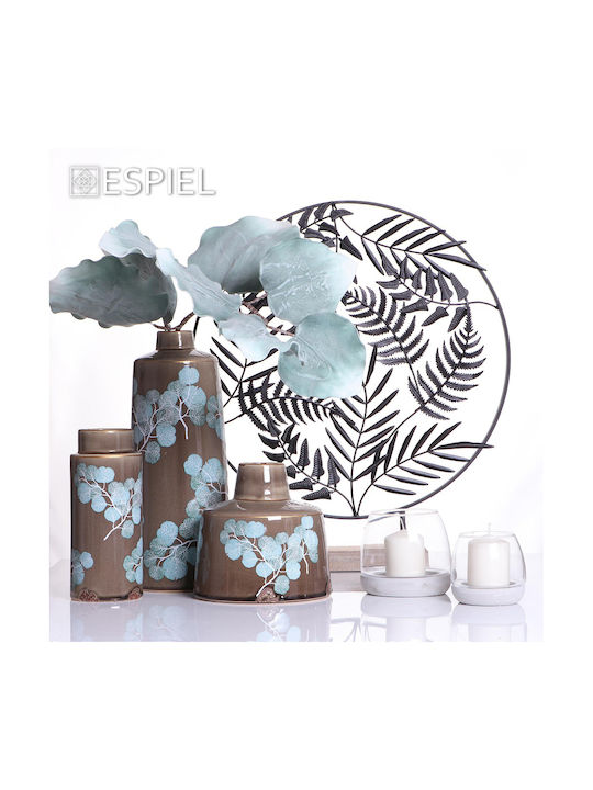 Espiel Decorative Leaf Black Leaves made of Metallic Black 51x9.5x51cm 1pcs