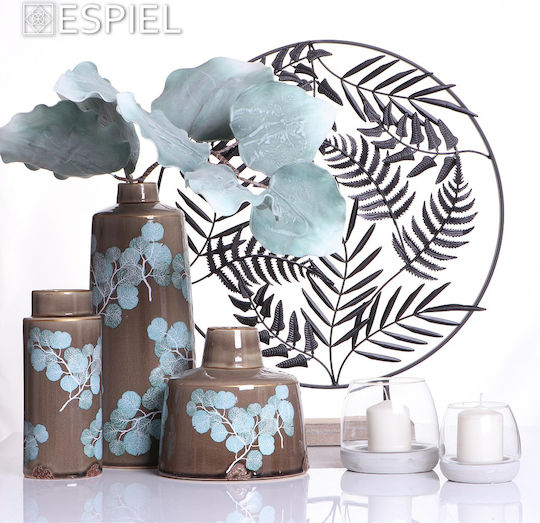 Espiel Decorative Leaf Black Leaves made of Metallic Black 51x9.5x51cm 1pcs
