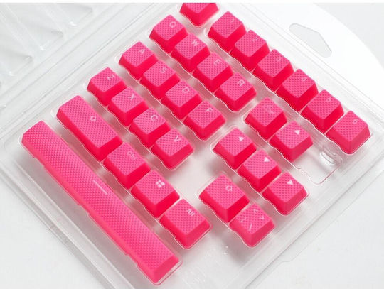 Keycaps Mechanical Keyboard Ducky Pink 31-keycap Set Rubber Backlit Double-shot Us Layout