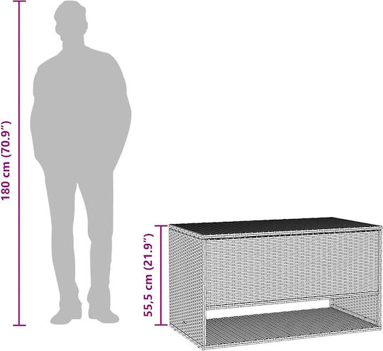 vidaXL Waterproof Bench Cushion for Garden Bench Black 55.5x100cm