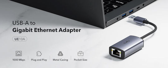 Cudy UE10A USB Network Adapter with Wired Ethernet Connection
