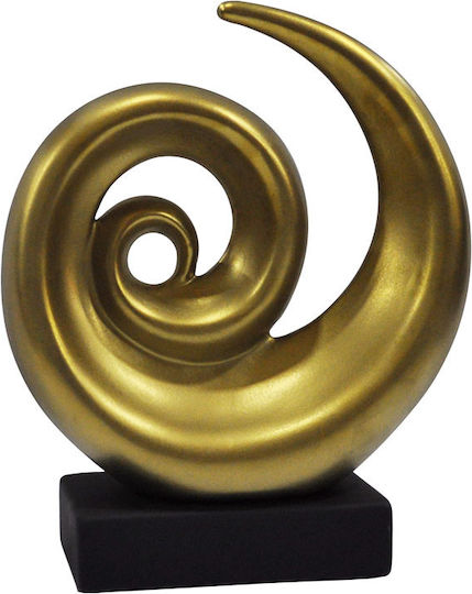 Karvounis Raumdekoration Abstrakter Kreis aus Keramik Gold 21x8.5x21cm 1Stück