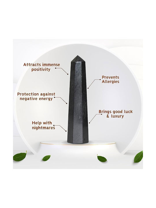 Reiki-Obelisk Natürlicher Mineralien Schwarzer Turmalin Gravierte Reiki-Symbole