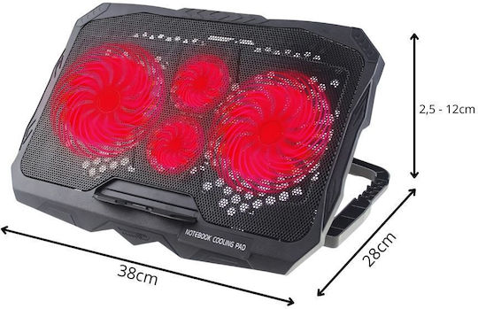 Verk Group Cooling Pad για Laptop με 4 Ανεμιστήρες και Φωτισμό