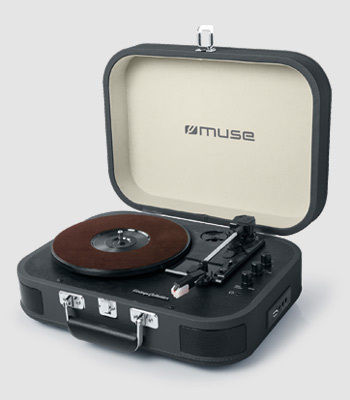 Muse MT-201 MT-201DG Βαλιτσάκι Πικάπ με Προενίσχυση και Ενσωματωμένα Ηχεία Μαύρο