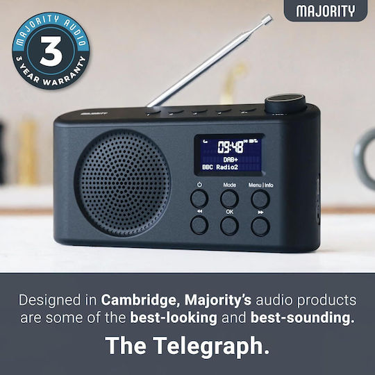 Majority Φορητό Ραδιόφωνο Μπαταρίας DAB+ με Bluetooth και USB Μαύρο