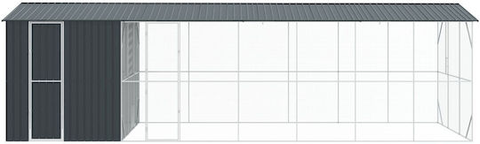 Vidaxl Bird Cage Extension Anthracite 310x838x247 cm Steel Black