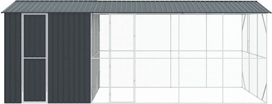 Vidaxl Bird Cage Extension Anthracite 310x640x247 cm Steel Grey