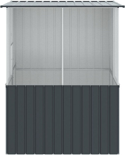 Vidaxl Клетка за птици Антрацит 215x78x200 см Галванизирана стомана Сива
