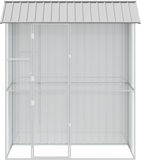 Vidaxl Bird Cage Grey 215x110x247 cm Steel Grey