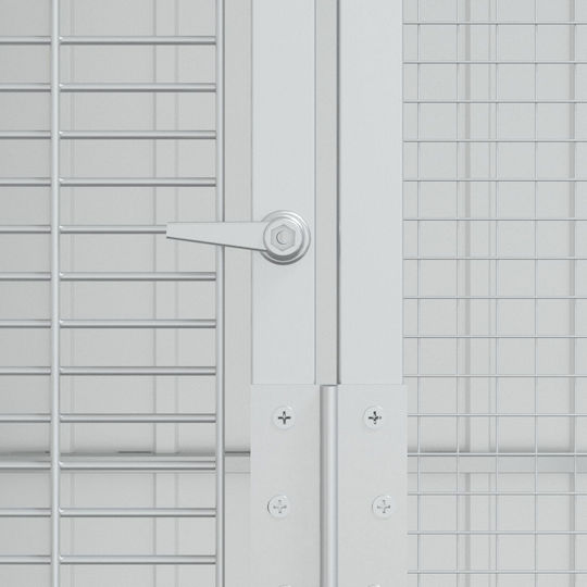 Vidaxl Κλουβί Πουλιών Γκρι 215x210x247 Εκ Χάλυβας Γκρι