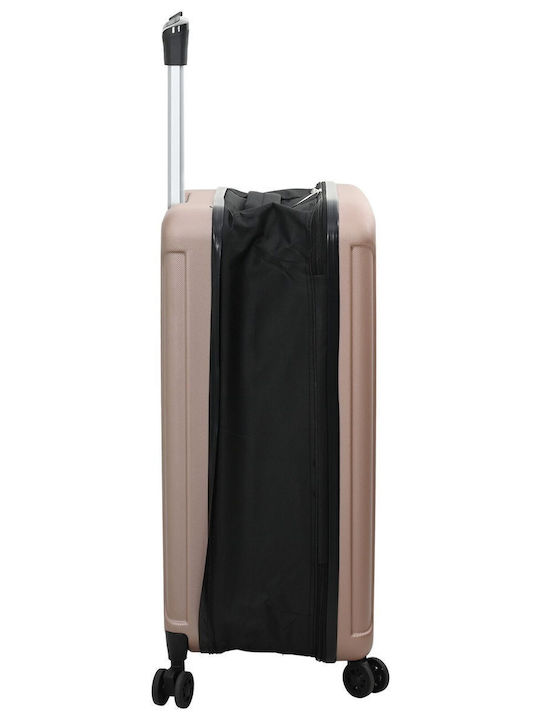vidaXL Medium Hard Pink Gold Suitcase With 4 Wheels Height 66cm