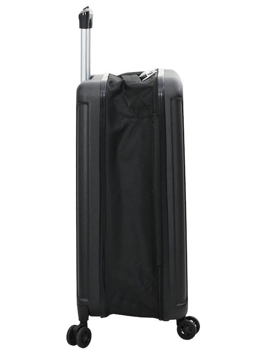 vidaXL Cabin Hard Black Suitcase With 4 Wheels Height 55.5cm