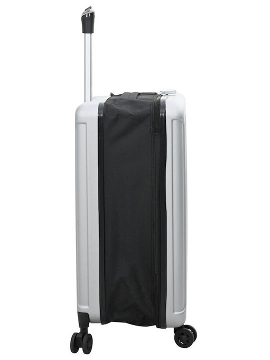 vidaXL Mittlere Hartkoffer Silber mit 4 Räder Höhe 66cm