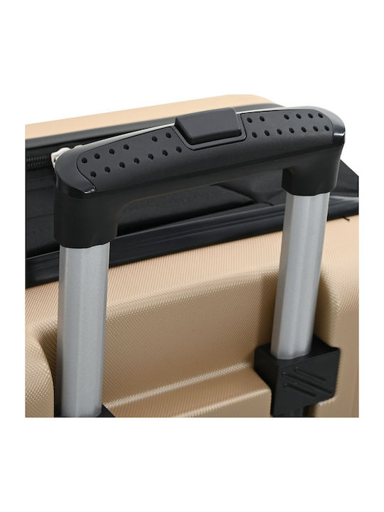 vidaXL Valiză De Călătorie Cabină Tough Șampanie Cu 4 Roți Înălțime 55.5 Cm
