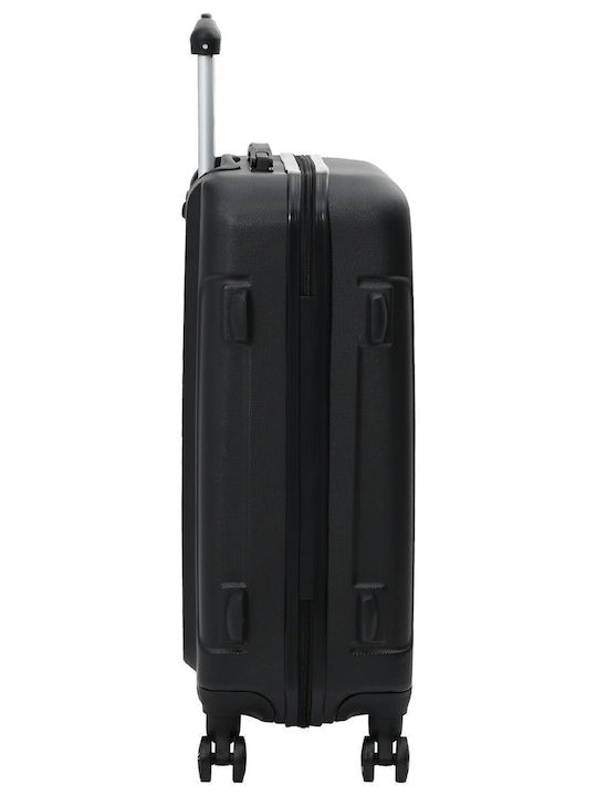 vidaXL Hard Black Suitcases With 4 Wheels Set 3pcs