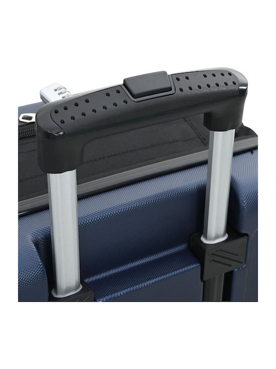 vidaXL Medium Hard Travel Suitcase Dark Blue with 4 Wheels Height 66cm