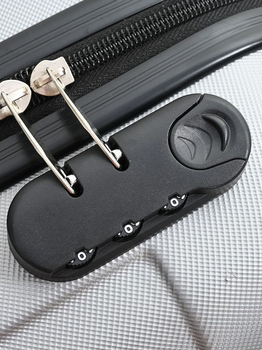 vidaXL Hard Silver Suitcases With 4 Wheels Set 3pcs