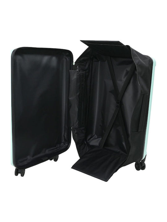 vidaXL Medium Hard Travel Suitcase Mint Green with 4 Wheels Height 66cm