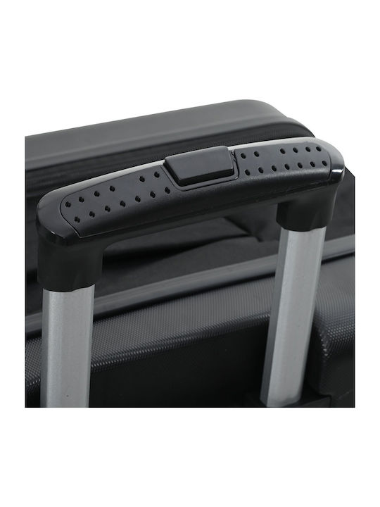 vidaXL Medium Hard Black Suitcase With 4 Wheels Height 66cm
