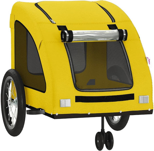 vidaXL Remorcă bicicletă pentru transport câine până la 45kg Galben