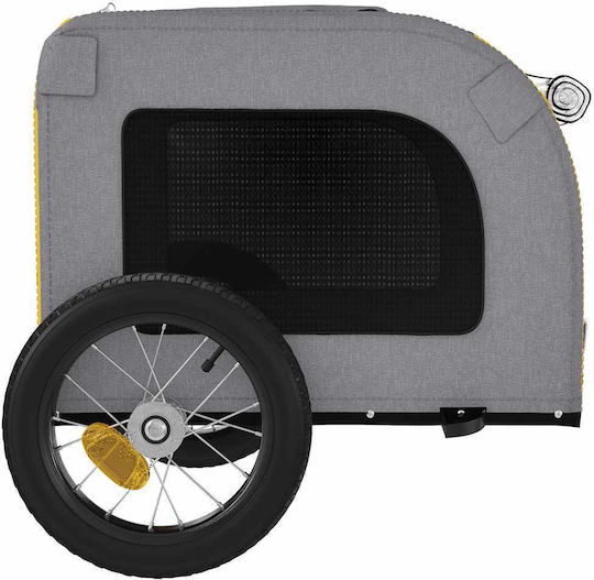vidaXL Dog Carrying Yellow Bicycle Trailer for 30kg Pets