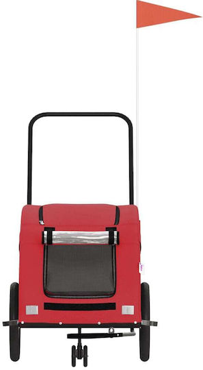 vidaXL Dog Carrying Red Bicycle Trailer for 45kg Pets