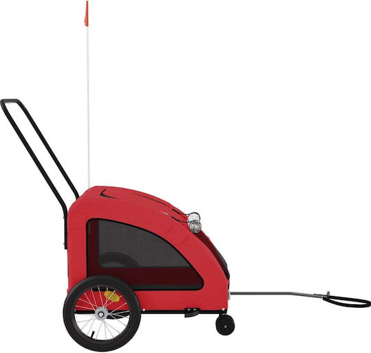 vidaXL Dog Carrying Red Bicycle Trailer for 45kg Pets