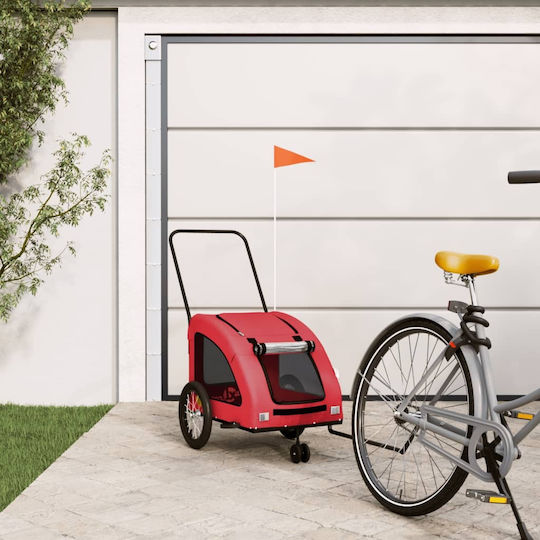 vidaXL Dog Carrying Red Bicycle Trailer for 45kg Pets