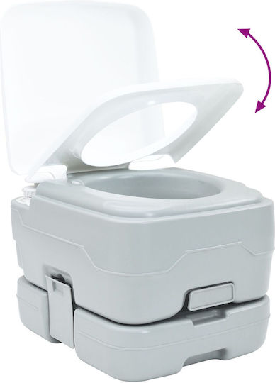 vidaxl Portable Camping Toilet Grey 10L Fresh Water 10L Waste Tank