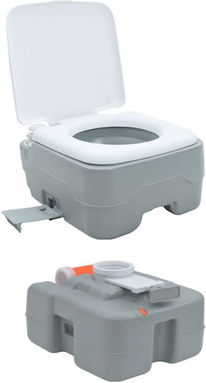 vidaxl Portable Camping Toilet Grey 10L Fresh Water 20L Waste Tank