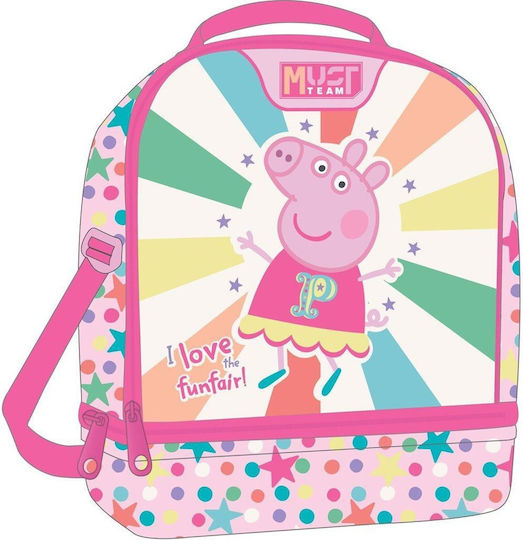 Peppa Pig Schulische Isolierte Kinder Lunchtasche Umhängetasche 7lt Mehrfarbig Peppa Schwein 22x16x28cm
