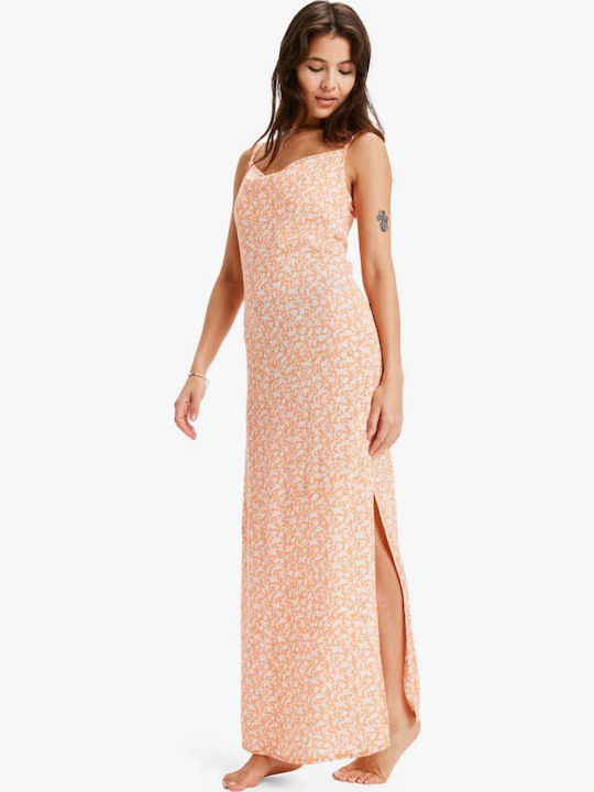 Summer Maxi Dress with Ruffles Orange