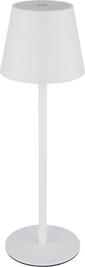 Globo Lighting Metallisches Tischlampen LED mit Weißem Hut und Basis