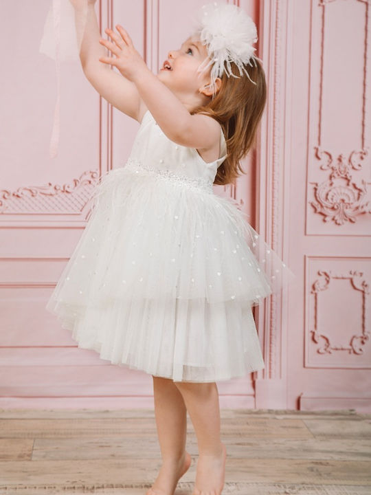 Bambolino Vintage Soul White Baptism Dress Made of Tulle