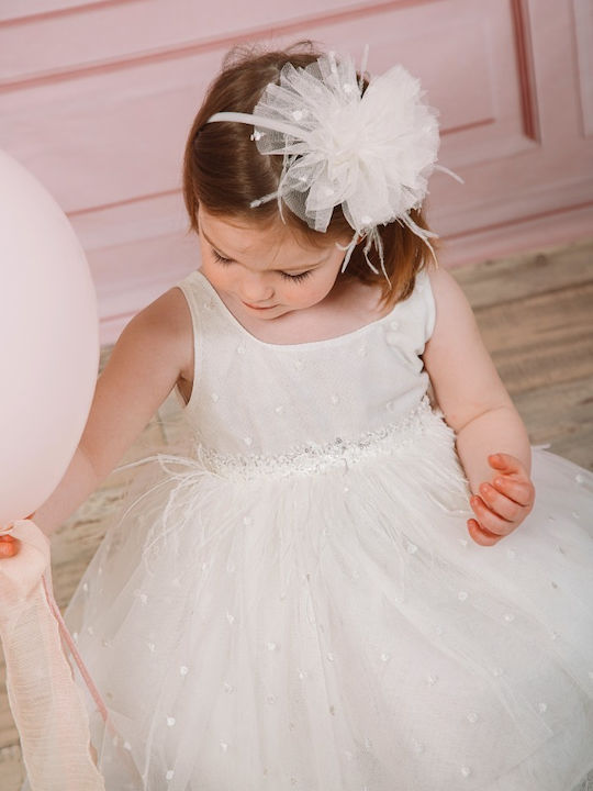 Bambolino Vintage Soul White Baptism Dress Made of Tulle
