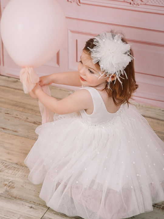 Bambolino Vintage Soul White Baptism Dress Made of Tulle