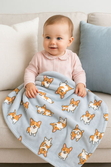 Carbotex Dogs Gray Blanket 130x170cm