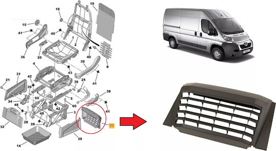 Car Bodywork Accessories Air Duct for Fiat Ducato Citroen Jumper